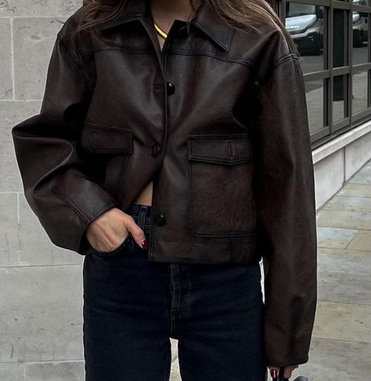 Orlaith - Brown Leather Jacket